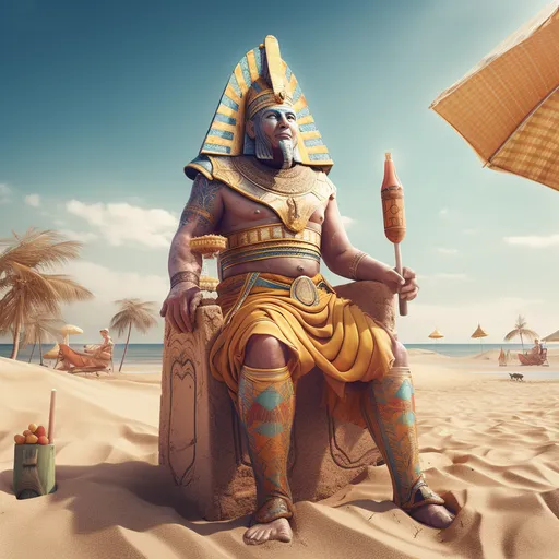 Pharoah sunbathing on the sand
