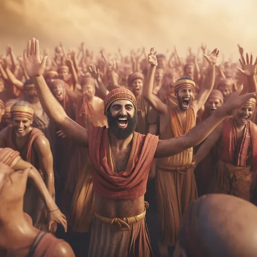 Israelites celebration after crossing the Red Sea