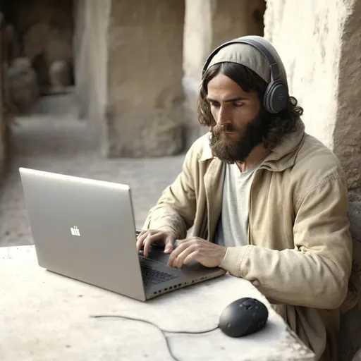 Jesus concetrated at work