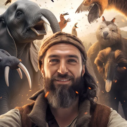 Selfie of noah and the animals