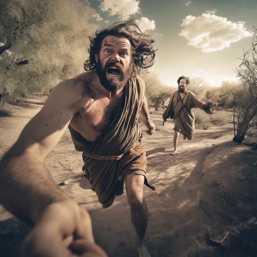 Selfies of cain chasing abel